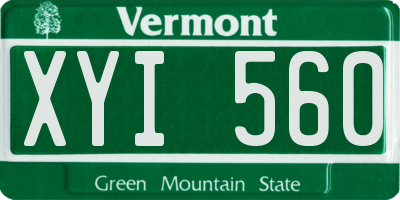 VT license plate XYI560