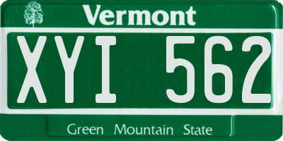 VT license plate XYI562