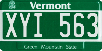 VT license plate XYI563