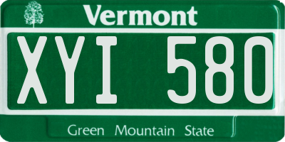 VT license plate XYI580