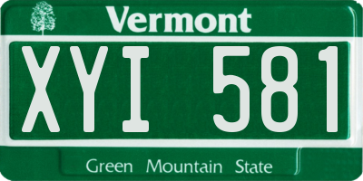 VT license plate XYI581