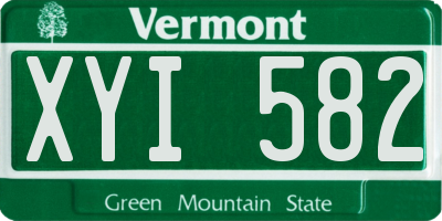 VT license plate XYI582