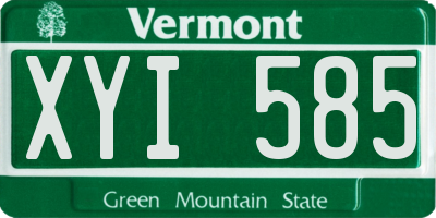 VT license plate XYI585