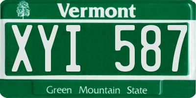 VT license plate XYI587