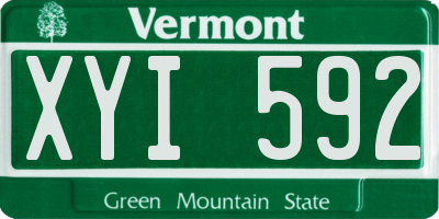 VT license plate XYI592