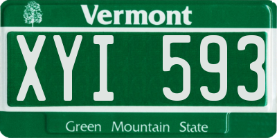 VT license plate XYI593