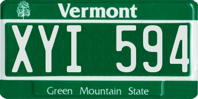 VT license plate XYI594
