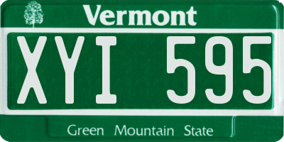 VT license plate XYI595