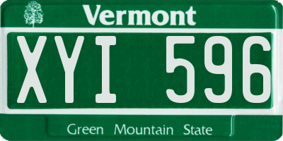 VT license plate XYI596
