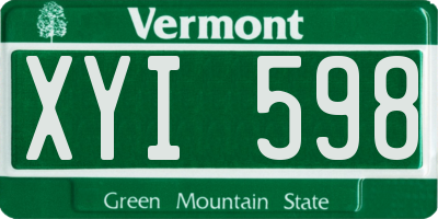 VT license plate XYI598