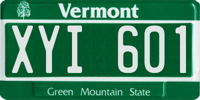 VT license plate XYI601