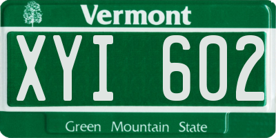 VT license plate XYI602