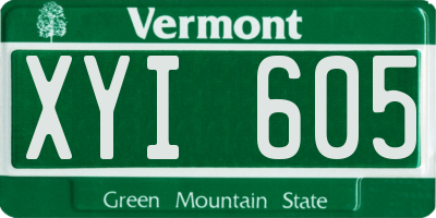 VT license plate XYI605