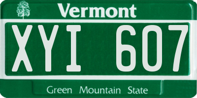 VT license plate XYI607
