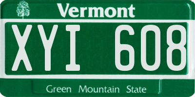 VT license plate XYI608