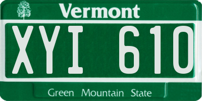 VT license plate XYI610