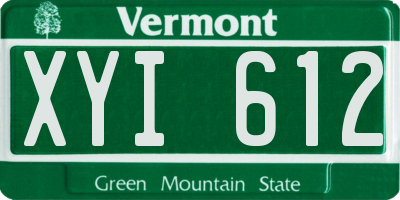 VT license plate XYI612