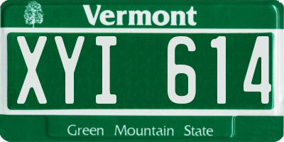 VT license plate XYI614