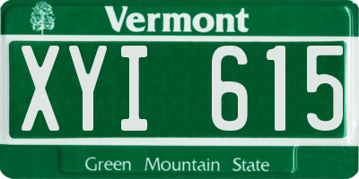 VT license plate XYI615