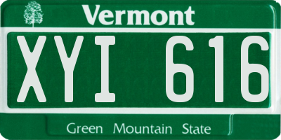 VT license plate XYI616