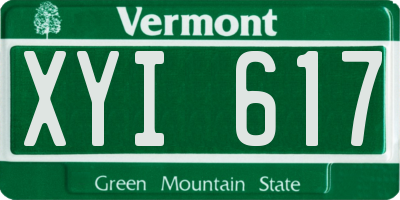 VT license plate XYI617