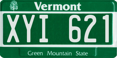 VT license plate XYI621