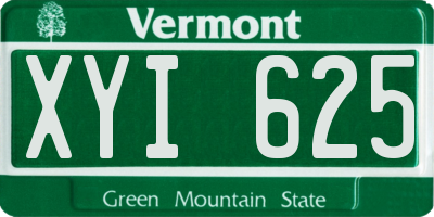 VT license plate XYI625