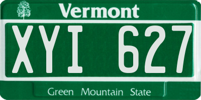VT license plate XYI627