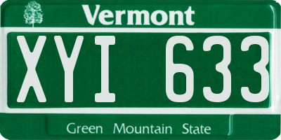 VT license plate XYI633