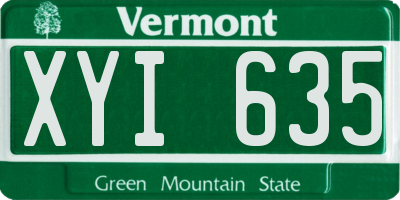 VT license plate XYI635