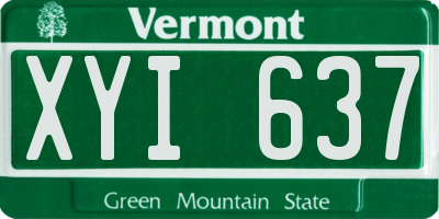 VT license plate XYI637