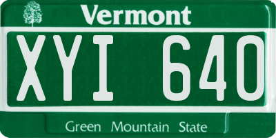 VT license plate XYI640
