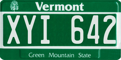 VT license plate XYI642