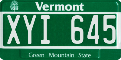 VT license plate XYI645