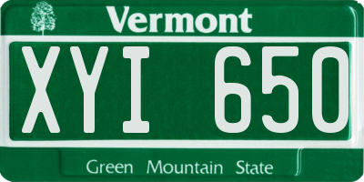 VT license plate XYI650