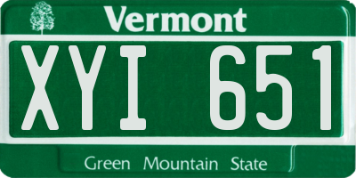 VT license plate XYI651