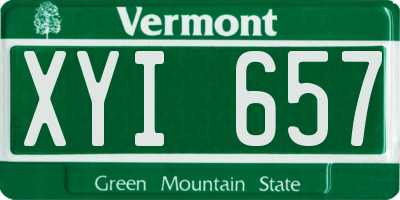 VT license plate XYI657