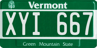 VT license plate XYI667