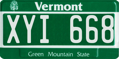 VT license plate XYI668
