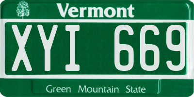 VT license plate XYI669