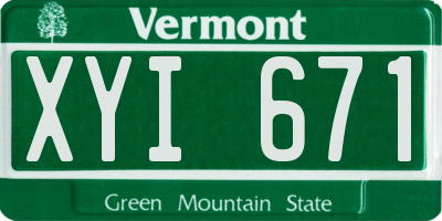 VT license plate XYI671