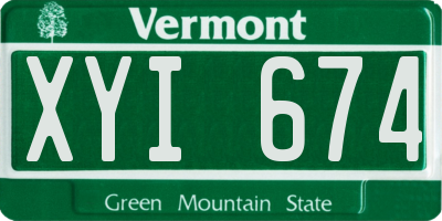 VT license plate XYI674