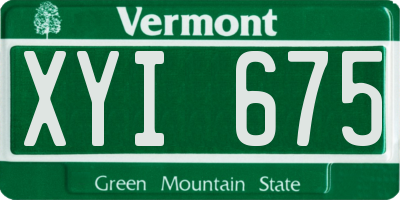 VT license plate XYI675