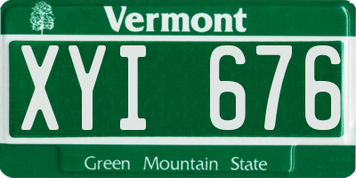 VT license plate XYI676