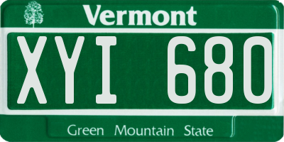 VT license plate XYI680