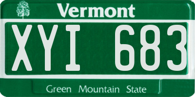 VT license plate XYI683