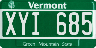VT license plate XYI685