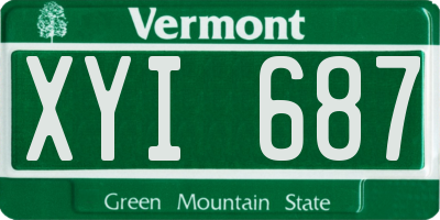 VT license plate XYI687