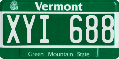 VT license plate XYI688