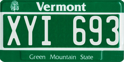 VT license plate XYI693